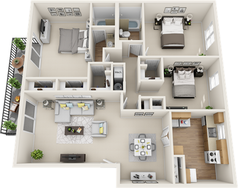 a floor plan is shown with a bedroom and a living room